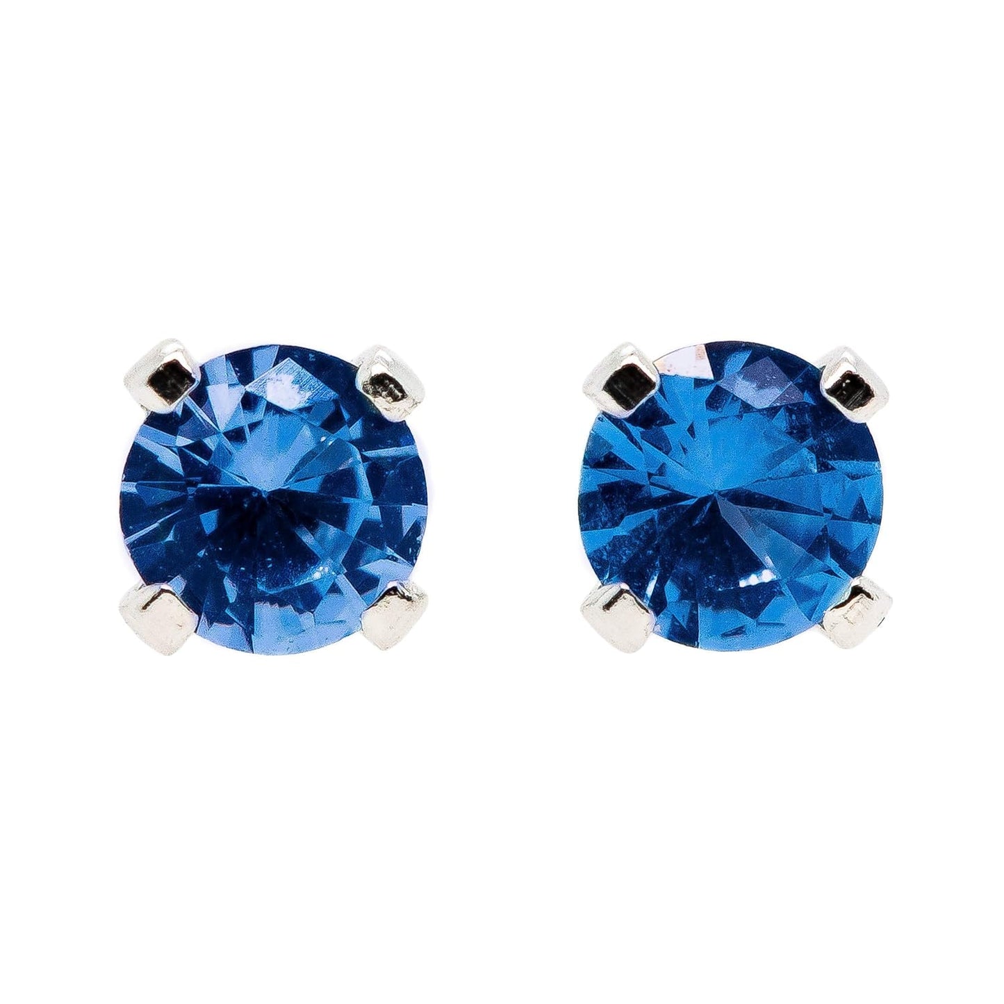 Tiny Birthstone Gemstone Post Stud Earrings in Sterling Silver