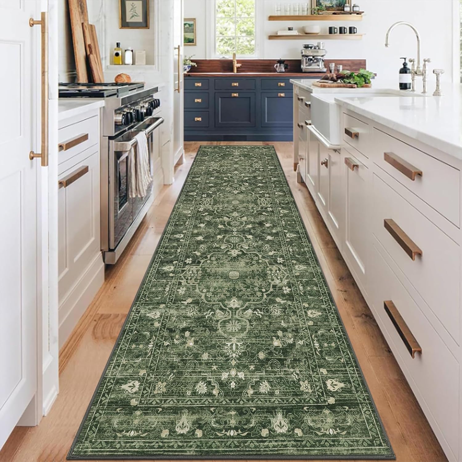 Boho Vintage Hallway Runner Rug 2ft x 8ft Soft Washable Carpet