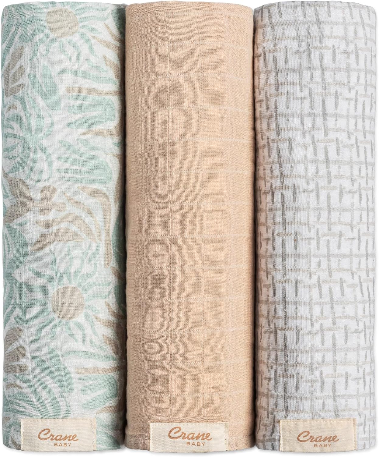 Crane Baby 100% Cotton Muslin Swaddle Blankets for Newborns