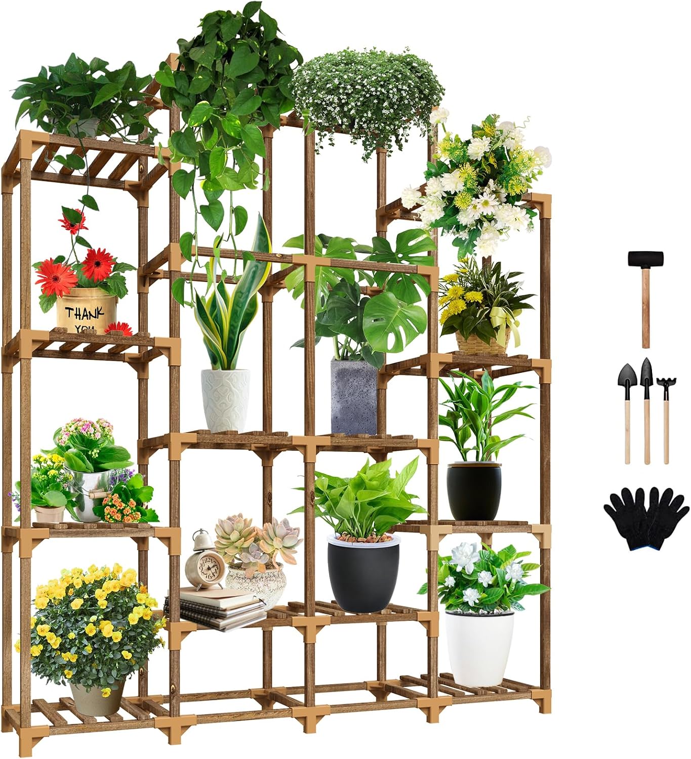 Uneedem Tall Shelf for Multiple Plants Indoor Outdoor 14 Tiers