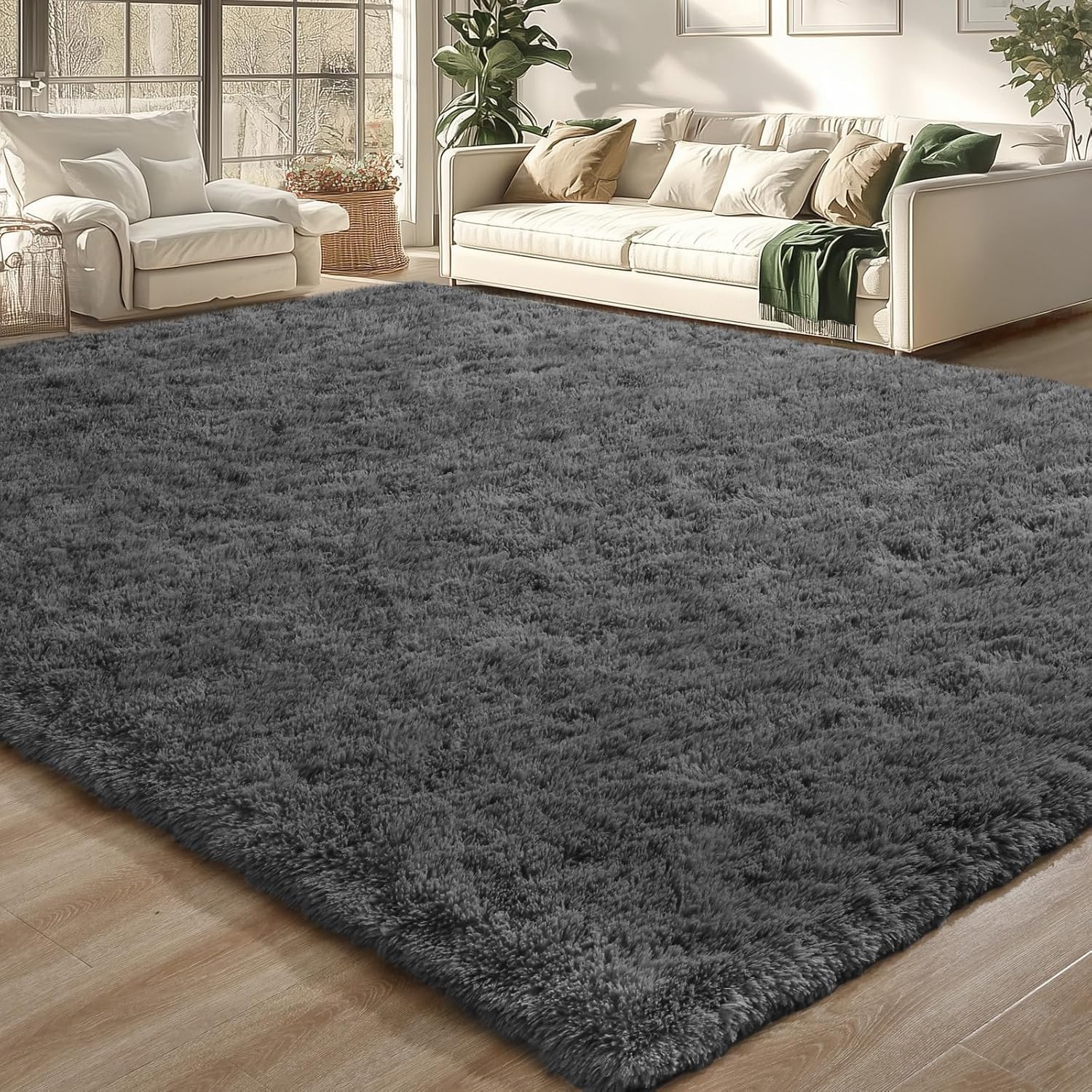 Merelax Soft Modern Indoor Large Shaggy Rug for Living Room