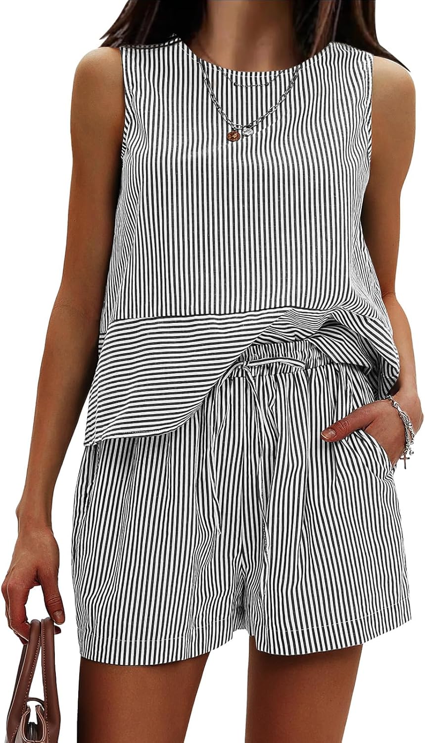 EXLURA Women's Summer 2 Piece Outfits for Beach and Vacation
