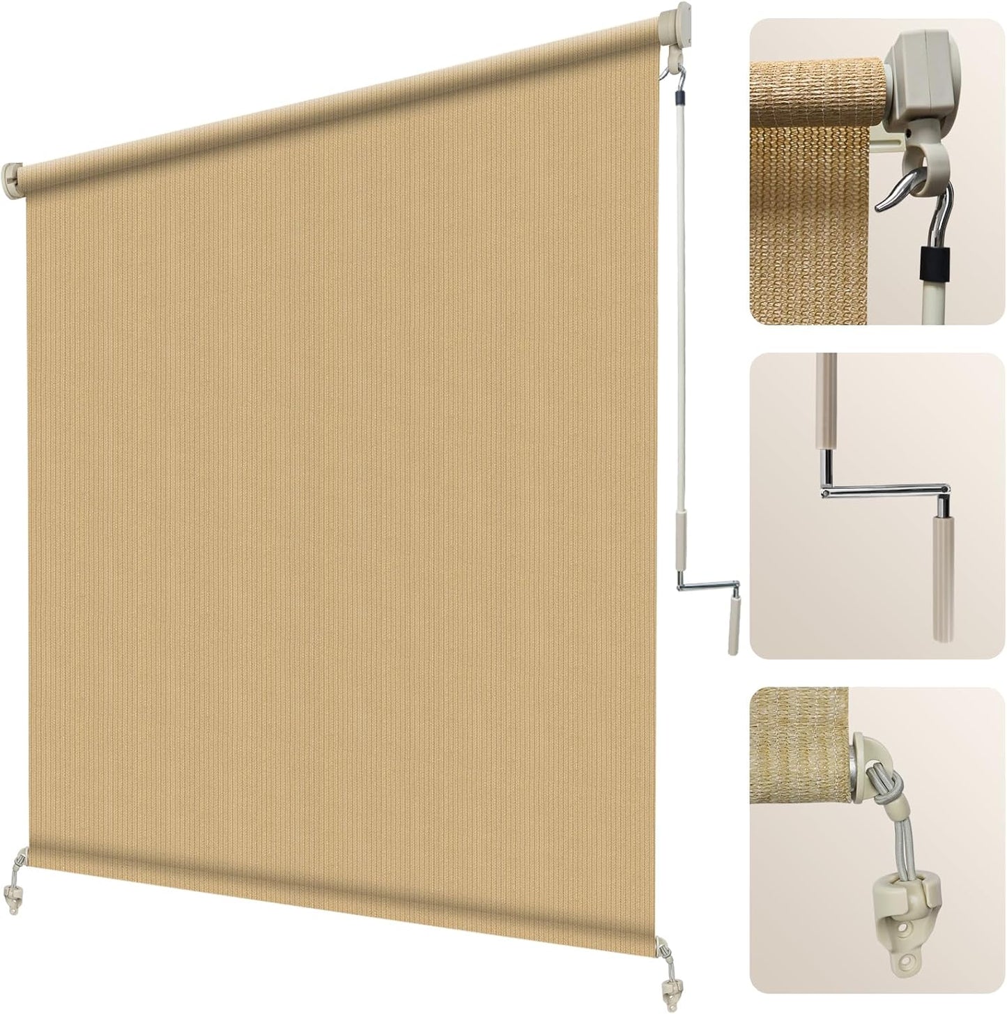 Artpuch Outdoor Roller Shade for Patios - Cordless Blinds