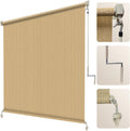 Artpuch Outdoor Roller Shade 7 ft W x 6 ft H - Cool, Private Patio