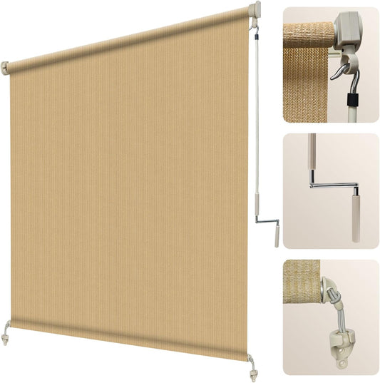 Artpuch Outdoor Roller Shade 7ft W x 6ft H for Ultimate Comfort