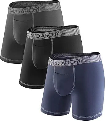 DAVID ARCHY Cotton Mens Underwear Soft Breathable Boxer Briefs