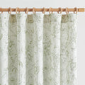 Floral Curtains 108 in Sage Green Linen Look - Light Filtering
