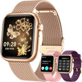 Smartwatch Women Fitness Tracker Watch Gold - Bluetooth Call & Health