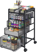 Rolling Utility Cart with 4 Drawers - Mobile Craft Organizer