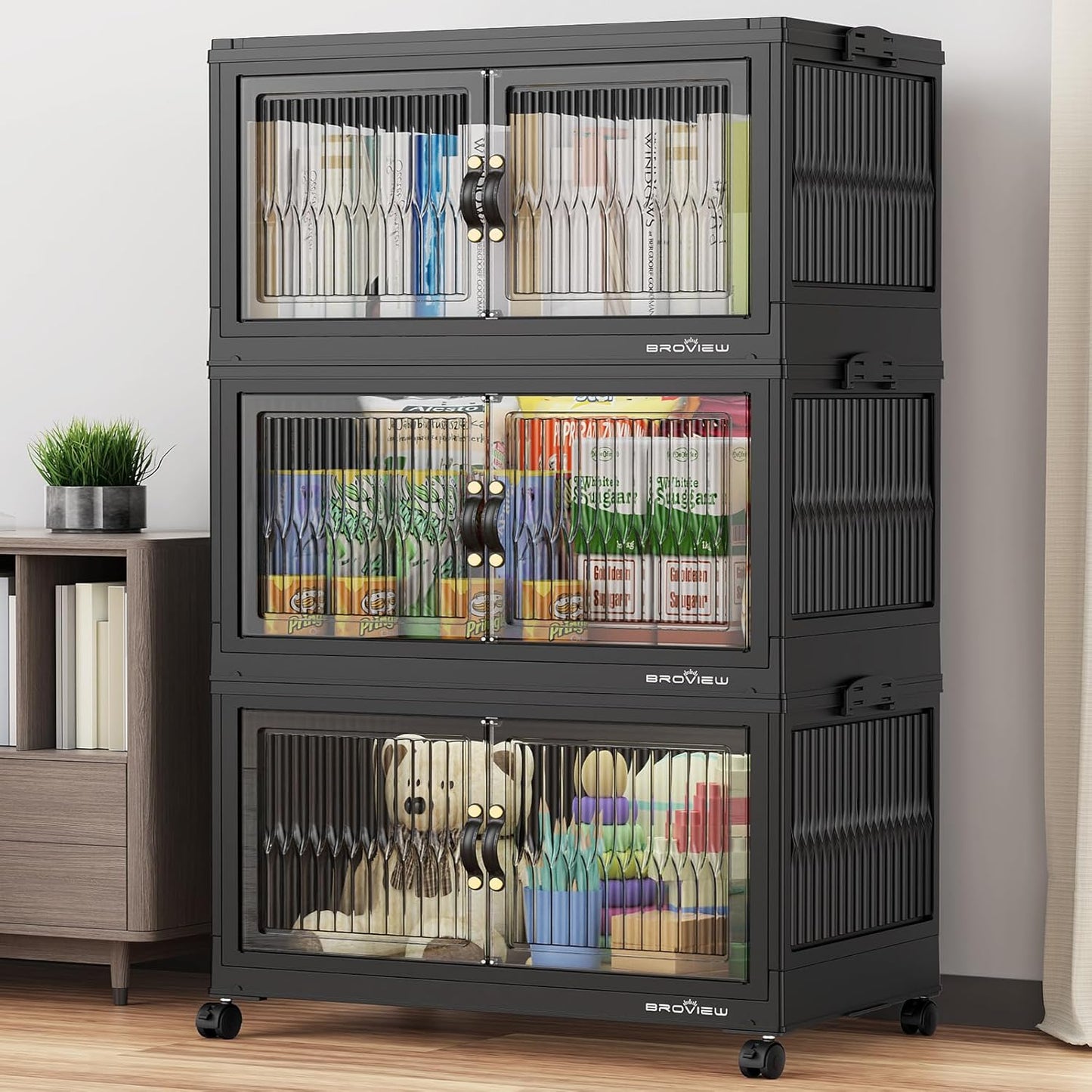 360Qt Stackable Storage Bins with Lids for Home Organization