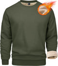 MAGCOMSEN Men's Sherpa Lined Sweatshirt - Warm Crewneck For Cold Days