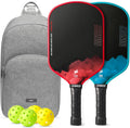 Raw Carbon Pickleball Paddles Set of 2/4 - Large Sweet Spot