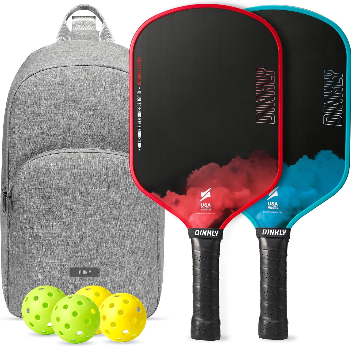 Raw Carbon Pickleball Paddles Set of 2/4 for Competitive Play