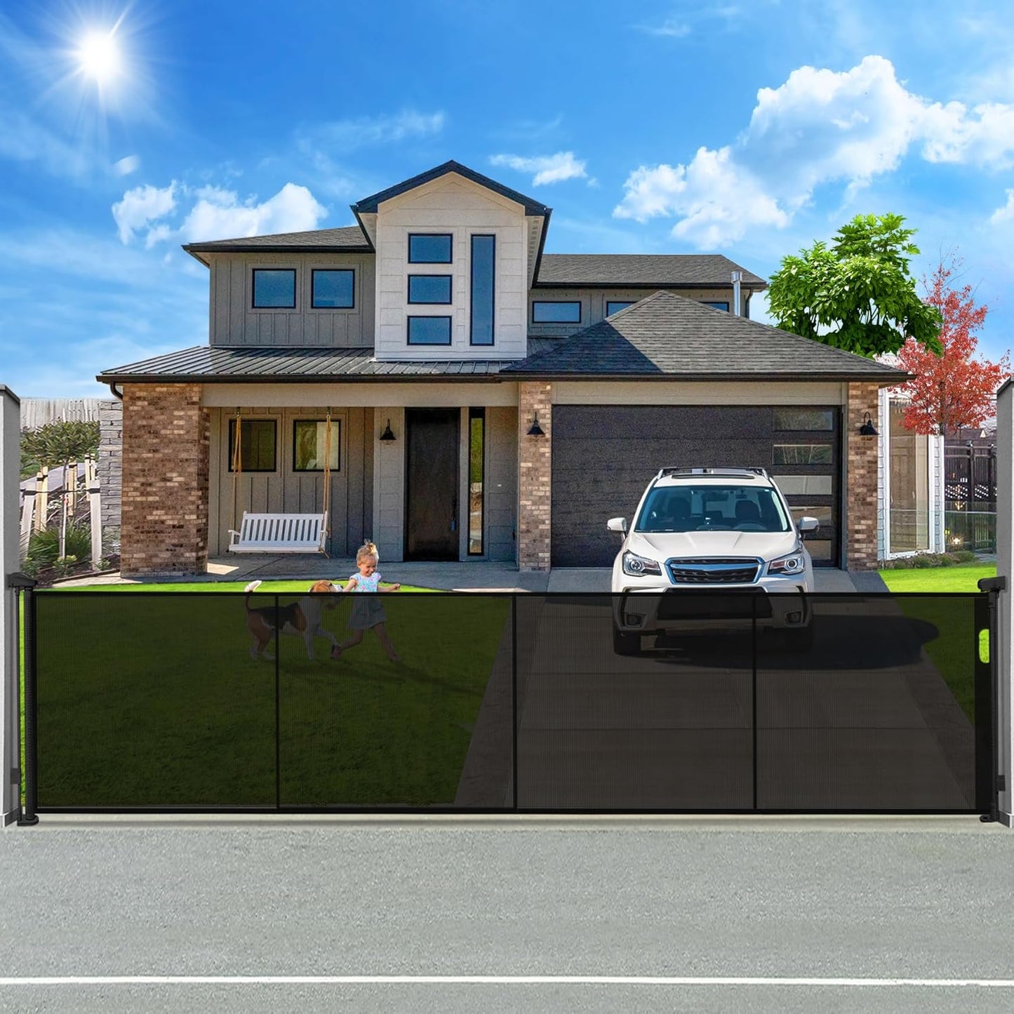160 Retractable Baby Gates Extra Wide Dog Gate for Safety