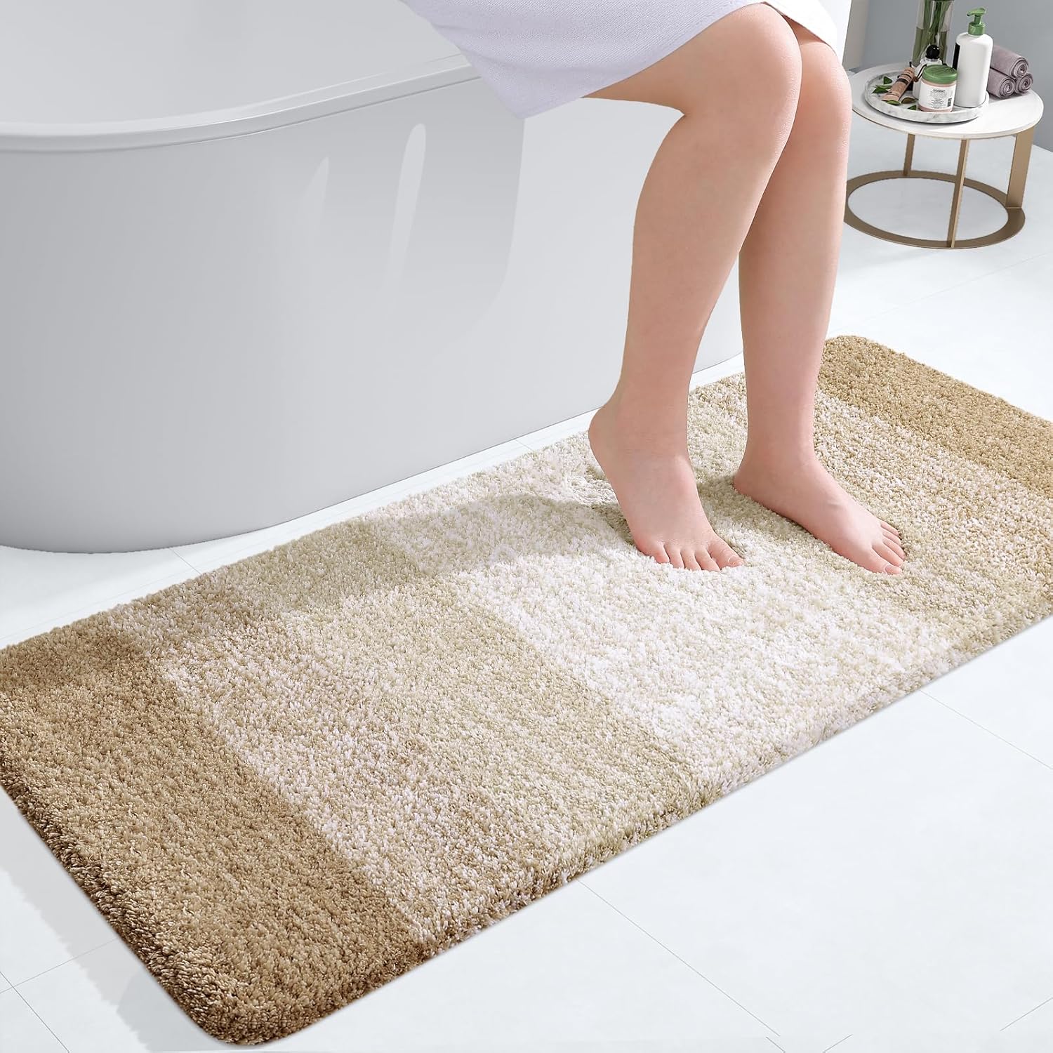 OLANLY Extra Soft Microfiber Bathroom Runner Rugs for Home Decor