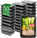 Meal Prep Containers 58oz 100-Pack (50 Containers) - Leakproof