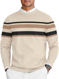 Mens Crew Neck Sweater for Men Slim Fit Lightweight Knit Pullover