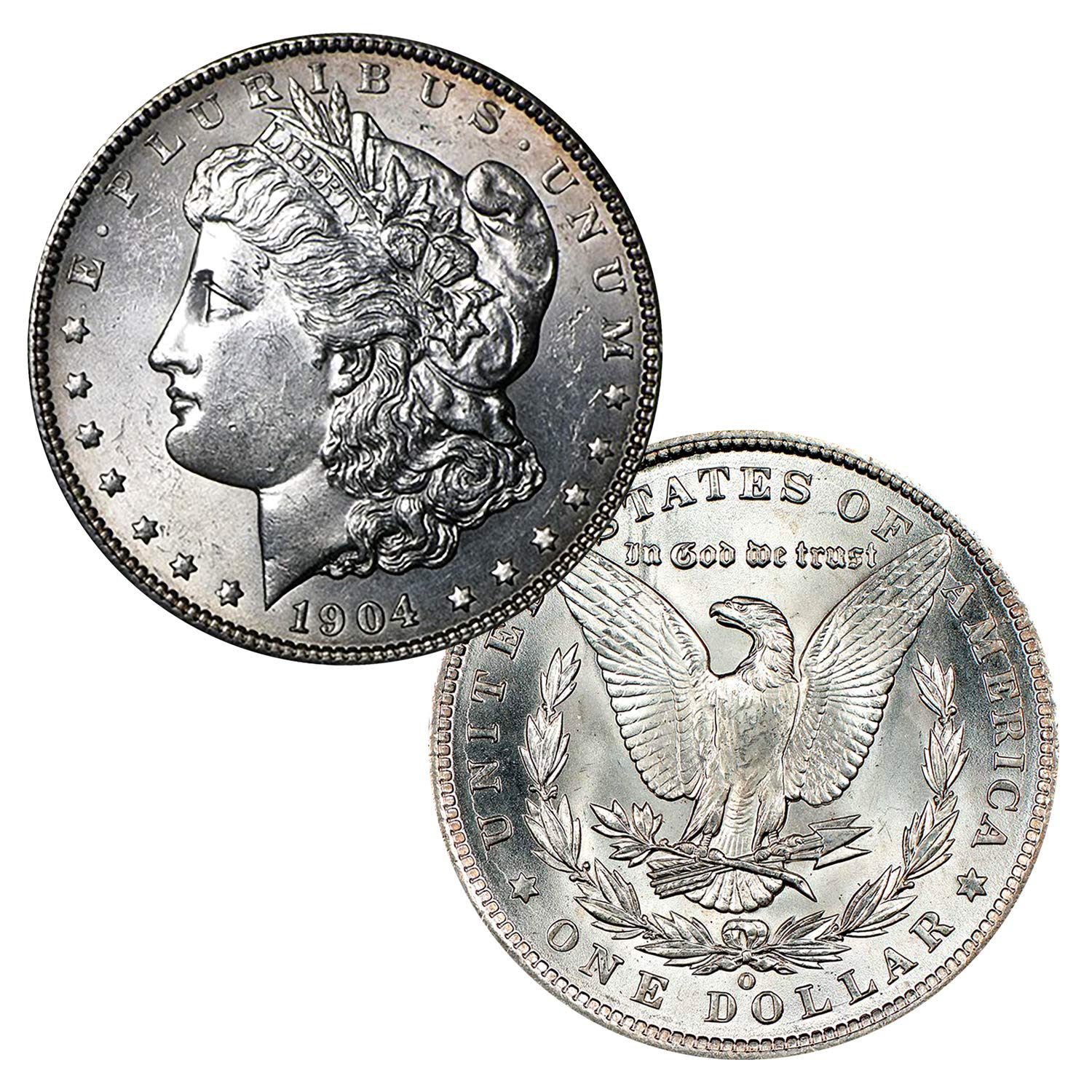 USA 1904 O Morgan Silver Dollar Coin - Brilliant Uncirculated