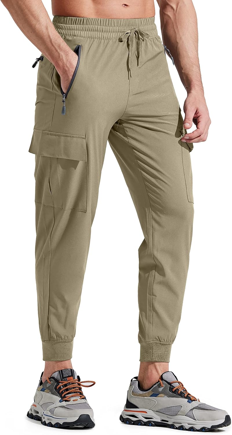 Libin Men's Lightweight Joggers Quick Dry Cargo Hiking Pants