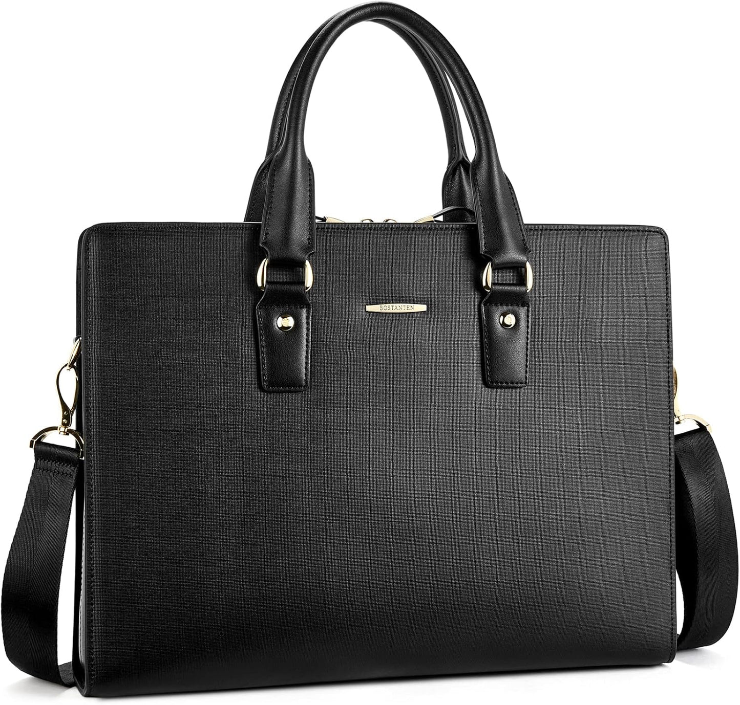 BOSTANTEN Leather Briefcase for Men & Women - Slim Laptop Bag