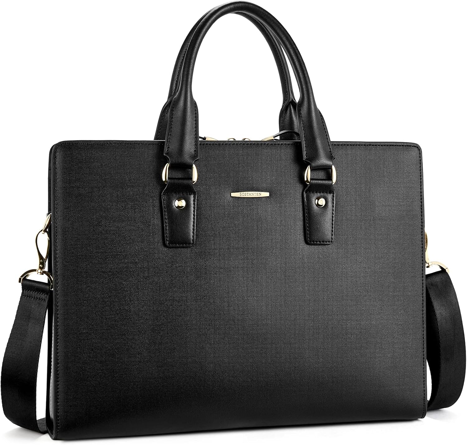 BOSTANTEN Leather Briefcase for Men & Women - Slim Laptop Bag