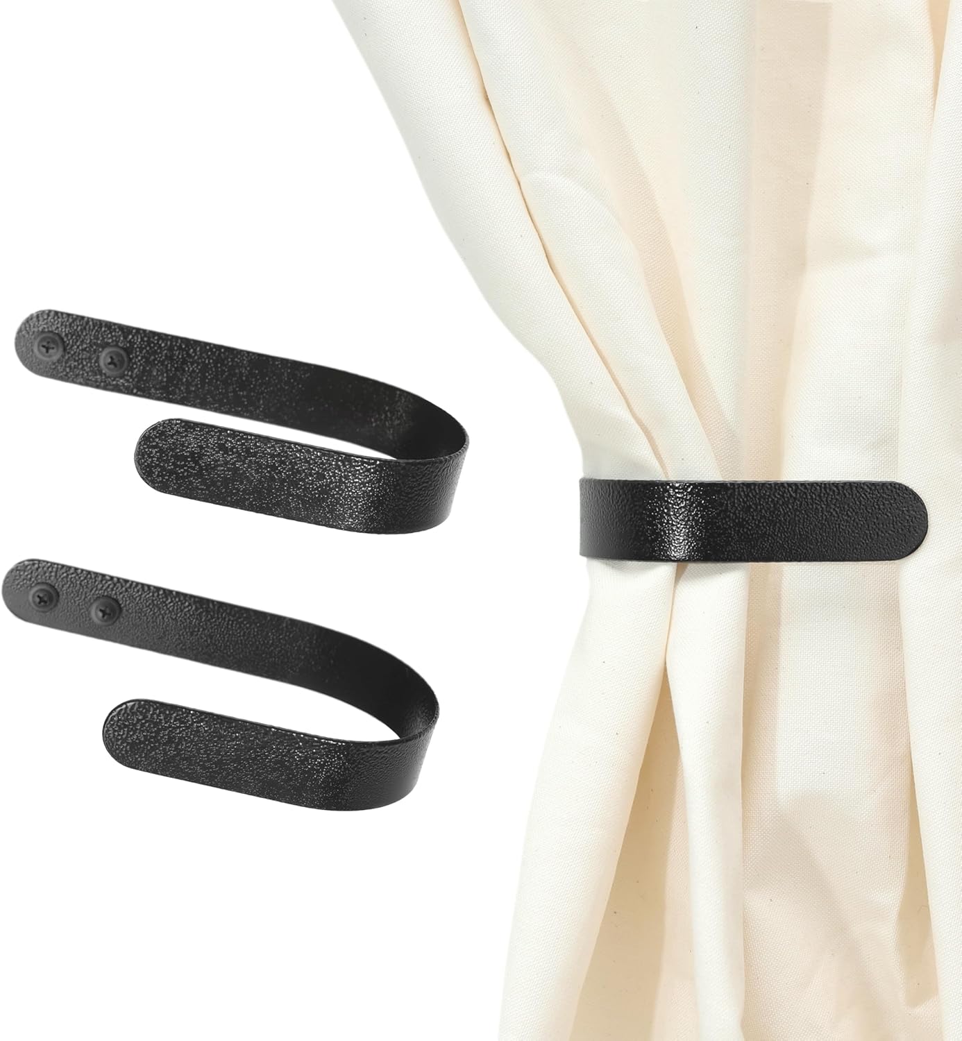 Black Modern Farmhouse Drapery Holdbacks - Set of 2