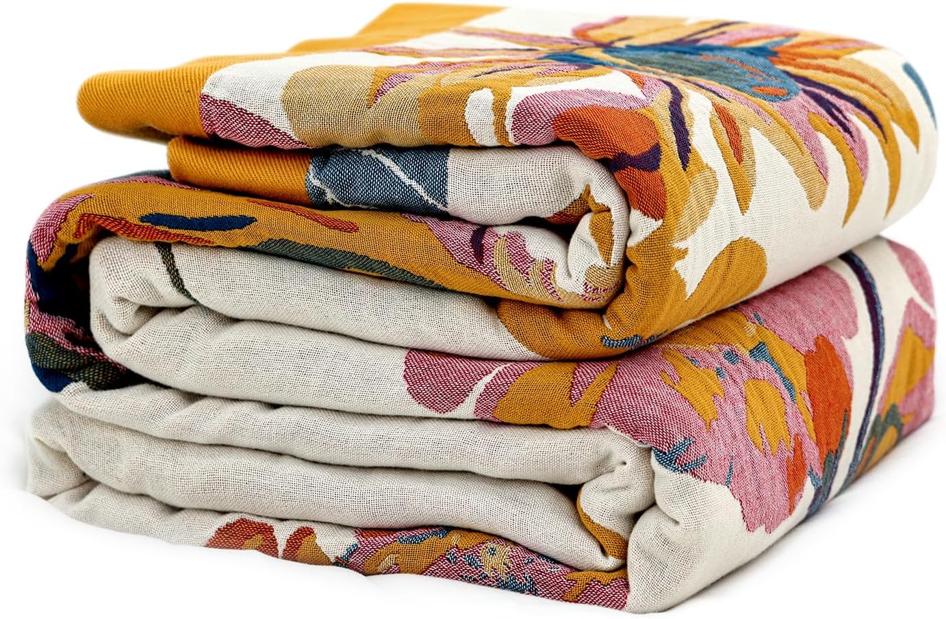 King Throw Blanket for Bed - Ultra Soft Cotton Boho Quilt