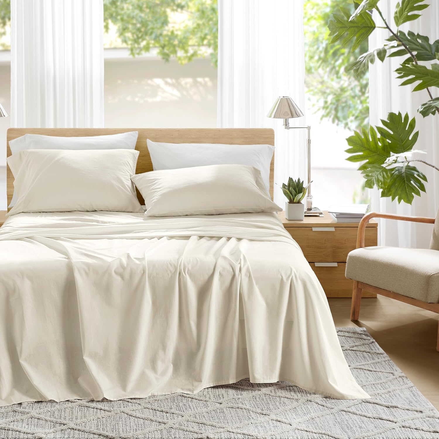 Comfort Spaces 100% Cotton Twin Sheets for Cozy All-Season Use