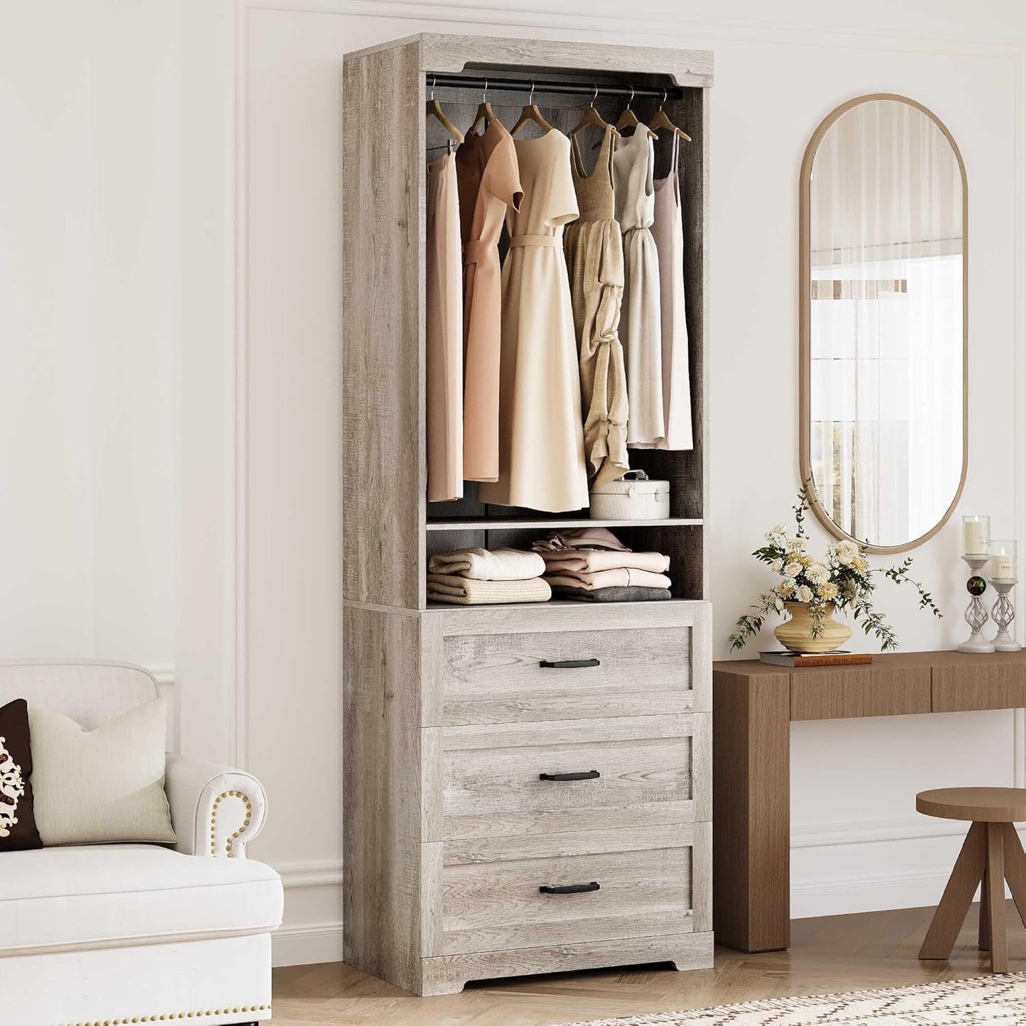 IRONCK Freestanding Closet System with Drawers for Flexible Storage