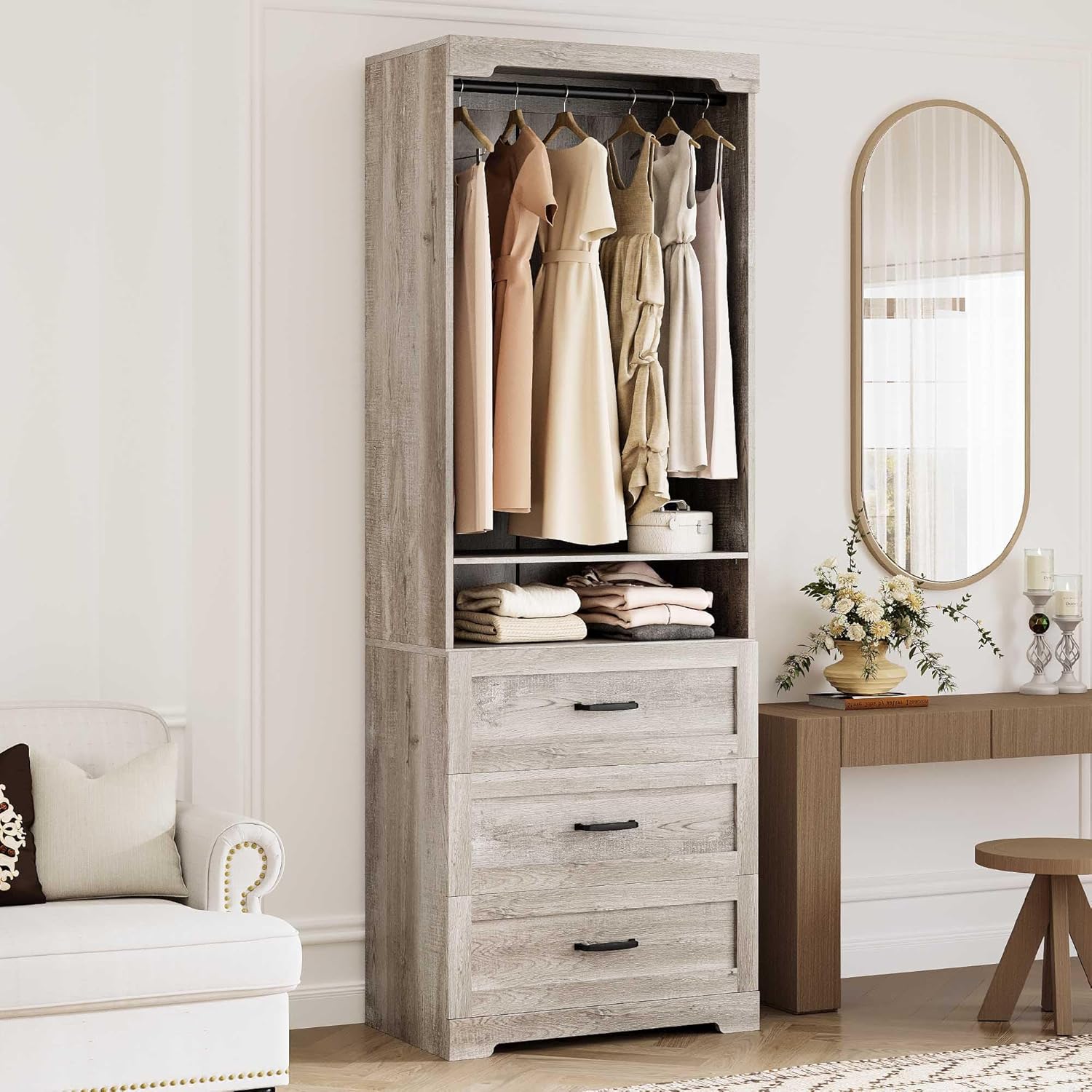 IRONCK Freestanding Closet System with Drawers for Flexible Storage