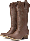 Rollda Cowboy Boots for Women - Pointed Toe Comfort Western Boots
