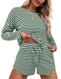 Womens Waffle Knit Pajama Set with Shorts - Soft Waffle Loungewear