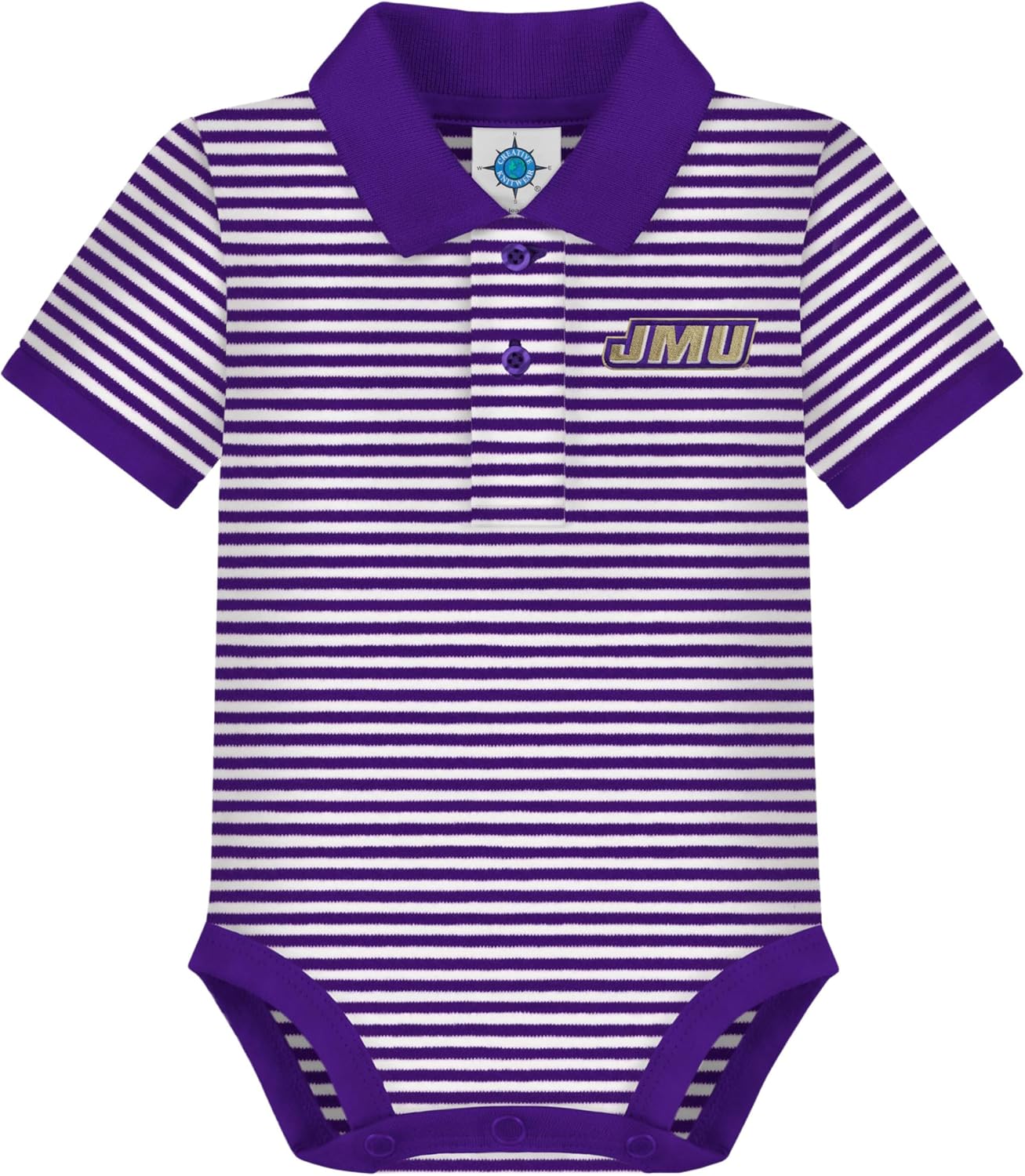 Creative Knitwear College Baby Striped Polo Bodysuit for Infants