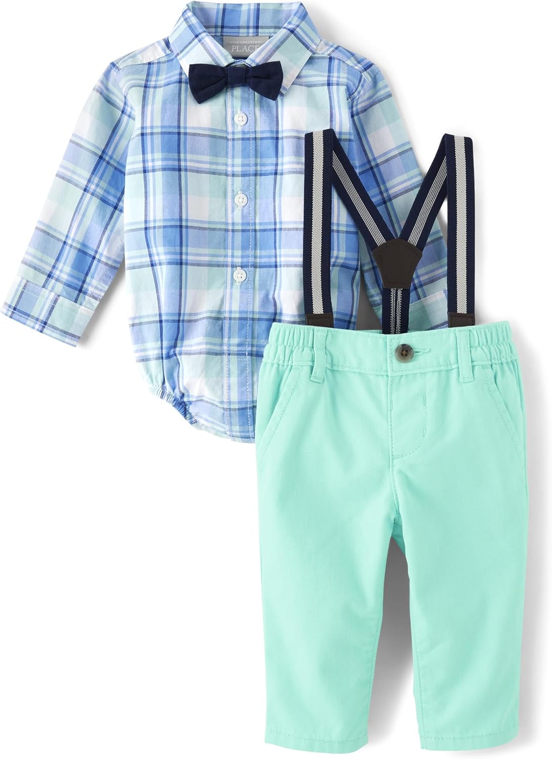 Adorable Baby Boys Button Down Shirt and Pants Outfit Set