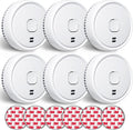 Smoke Detector 10 Year Fire Alarms - Compact Photoelectric 6-Pack