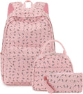BTOOP School Backpacks for Teen Girls Lightweight Canvas Bookbag Set