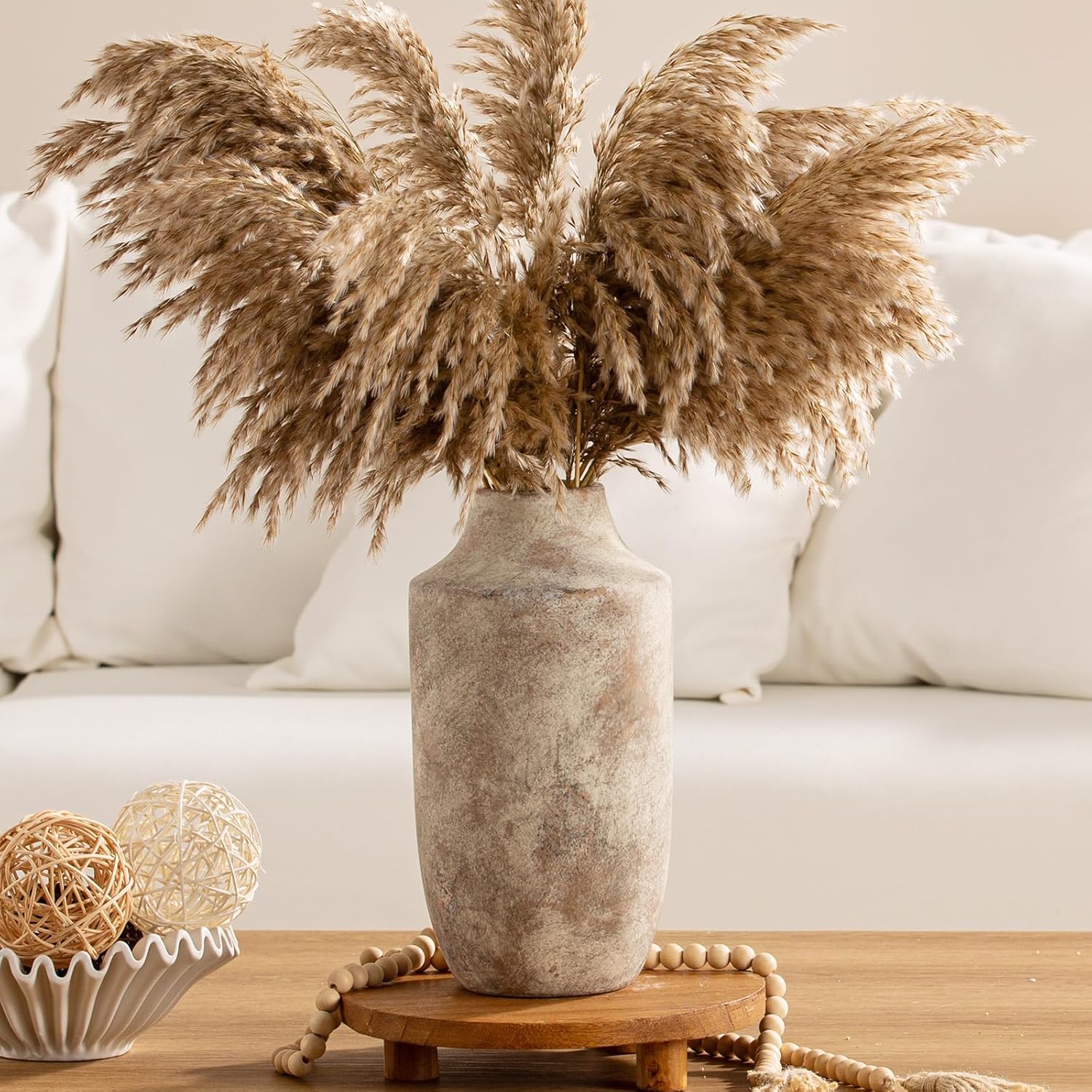 Mitt&Ditt Ceramic Flower Vase - 12.5 inch Tall Off-White Decor