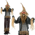 7 FT Halloween Animatronics Standing Scarecrow - Sound-Activated Spook