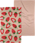 Spring & Summer Strawberry Sunshine Kitchen Towels - Quick Dry 2-Pack
