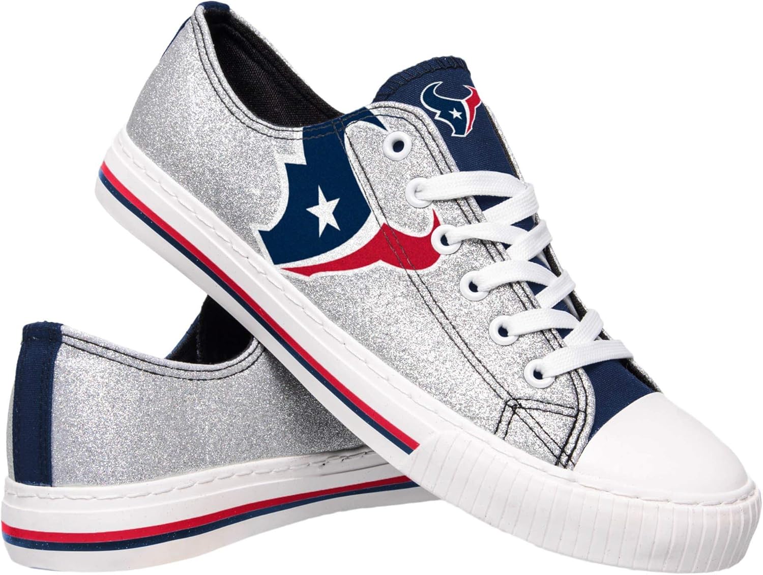FOCO women's NFL Team Logo Low Top Canvas Sneakers for Fans