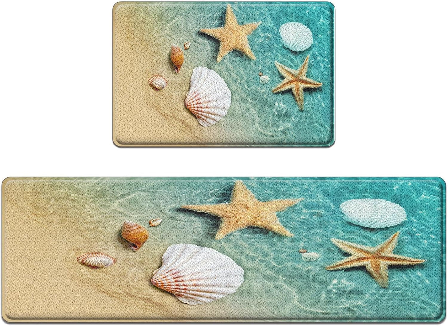 Anti-Fatigue Beach Kitchen Rug Set of 2 for Comfort and Style