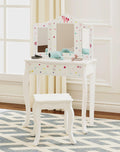 UTEX Pretend Play Kids Vanity Table Set with Mirror and Chair