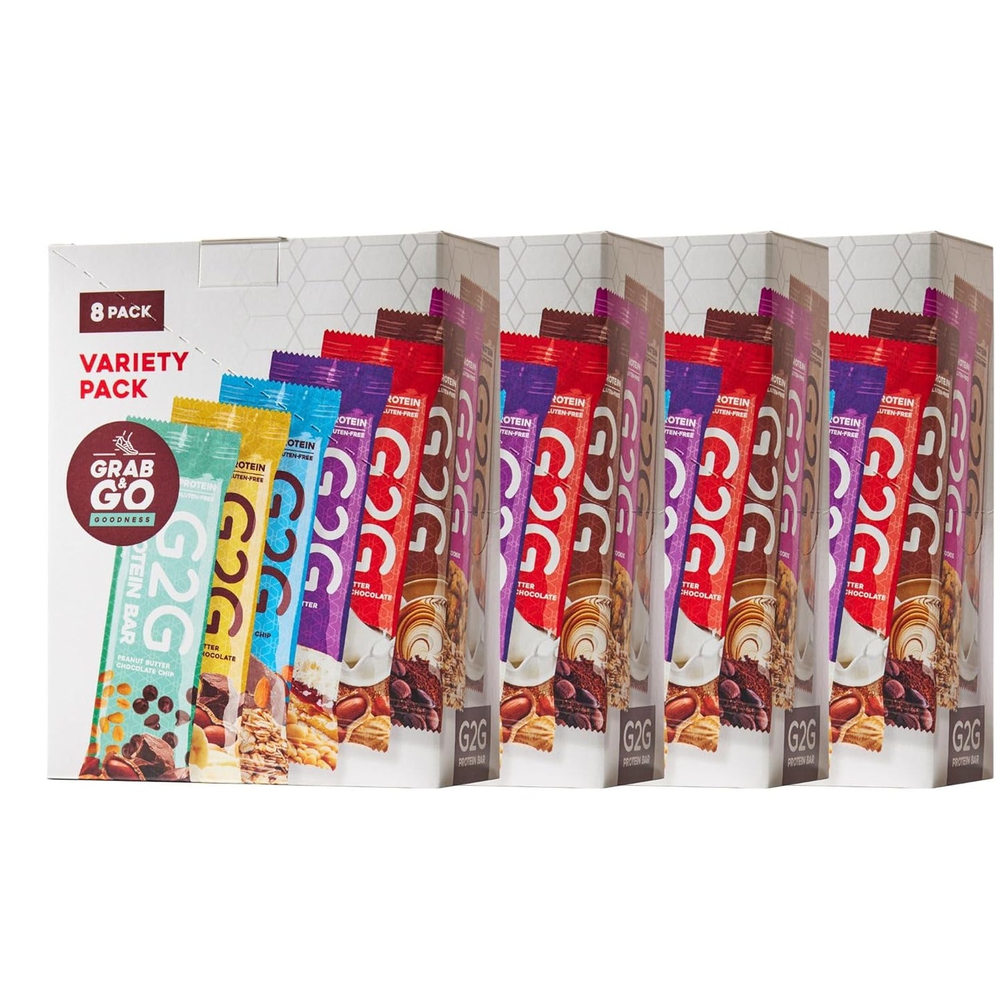 G2G Protein Bar Variety Pack - Healthy Snack with 32 Bars