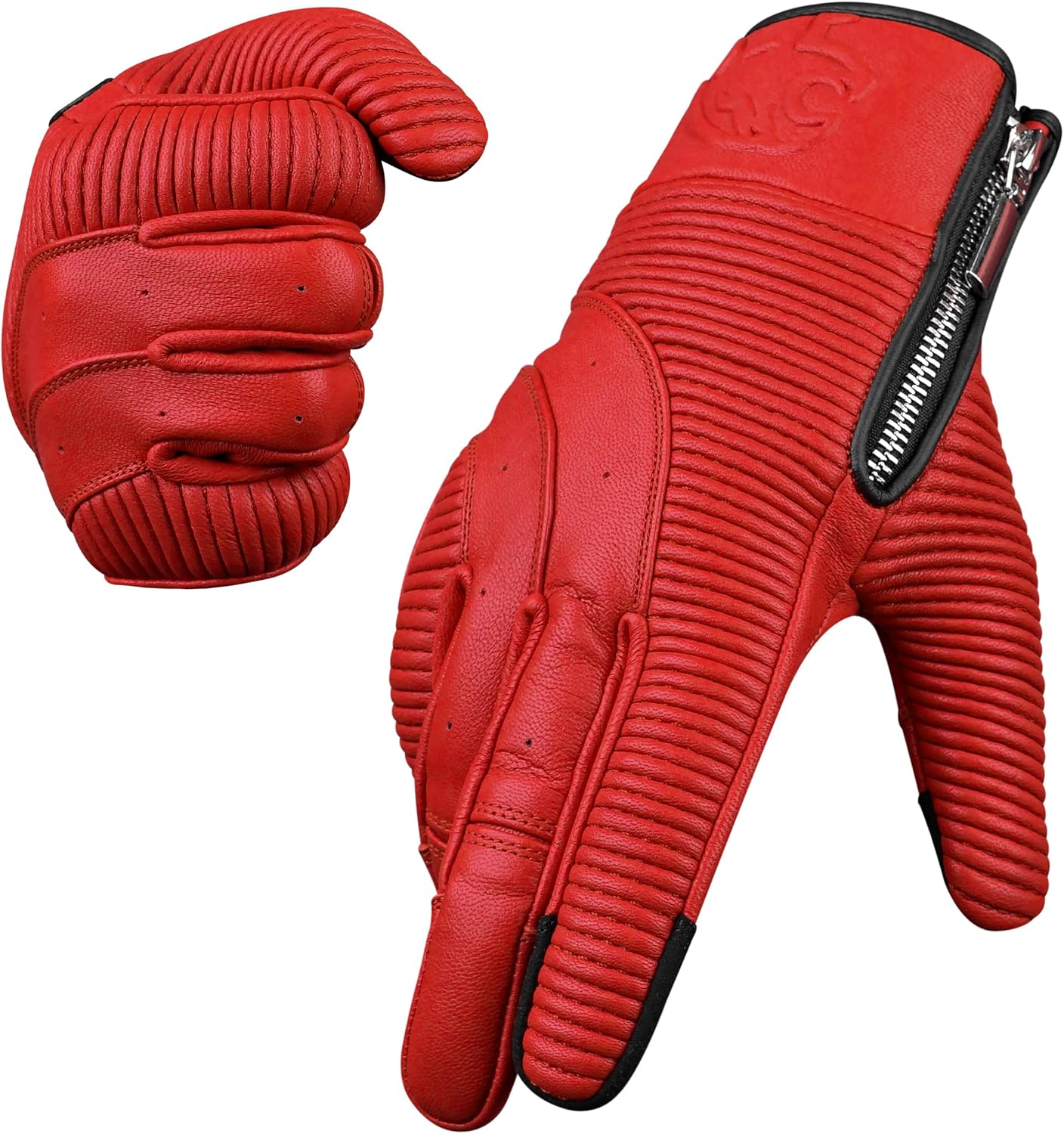 Premium Leather Motorcycle Gloves with Knuckle Protection for Men