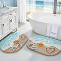LUMI 2 Piece Beach Bathroom Rugs Set - Plush Coastal Bath Mat