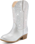 Girls Rhinestone Sparkly Cowgirl Boots Mid Calf Zipper - Party Ready