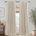 KOUFALL 102 in Blackout Light Beige Curtains - 2 Panels for Bedroom
