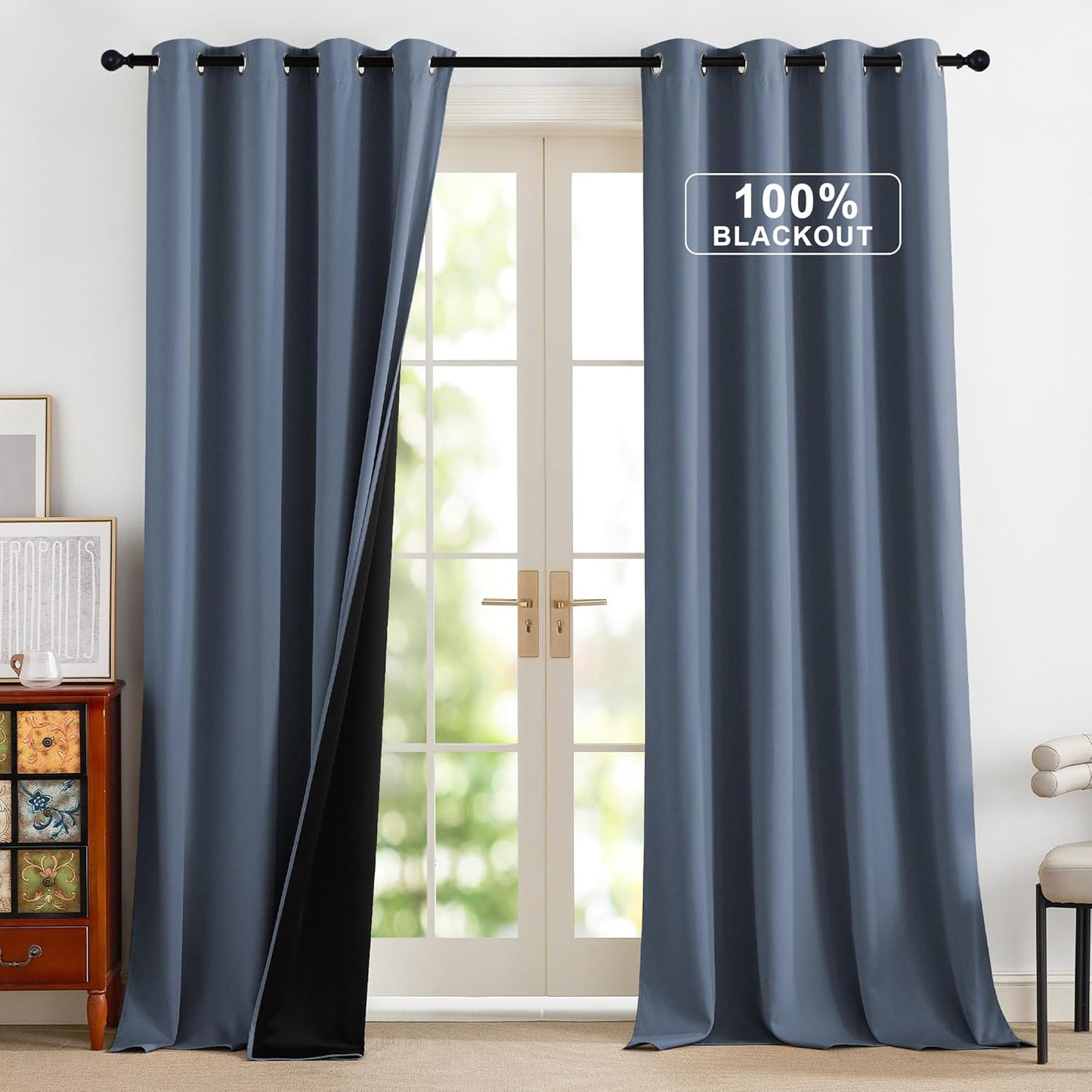 NICETOWN 100% Blackout Curtains for Bedroom and Living Room