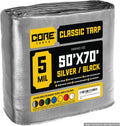 Core Tarps Classic 5 Mil Tarp Cover 50 x 70 - Waterproof, UV Resistant