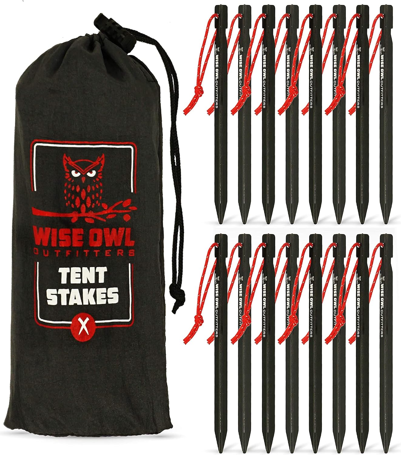 Strong & Durable Tent Stakes by Wise Owl